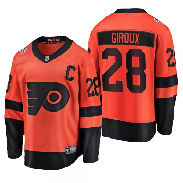 Men's Flyers Claude Giroux Orange 2019 Stadium Series Breakaway Competitive Coors Light Jersey