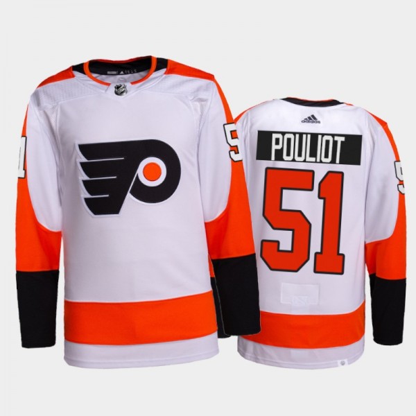 2022 Philadelphia Flyers Derrick Pouliot Authentic Pro Jersey White Away Uniform