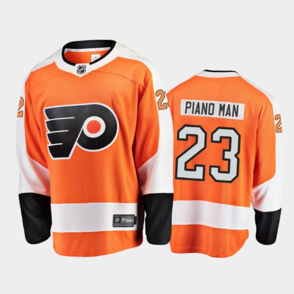 Philadelphia Flyers Oskar Lindblom #23 Nickname Orange Home Breakaway Piano Man Jersey