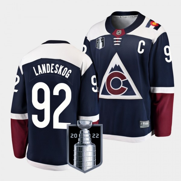Gabriel Landeskog Colorado Avalanche 2022 Stanley Cup Finals Navy Alternate Jersey