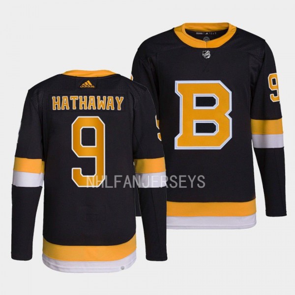 Boston Bruins 2022-23 Authentic Pro Garnet Hathaway #9 Black Jersey Alternate