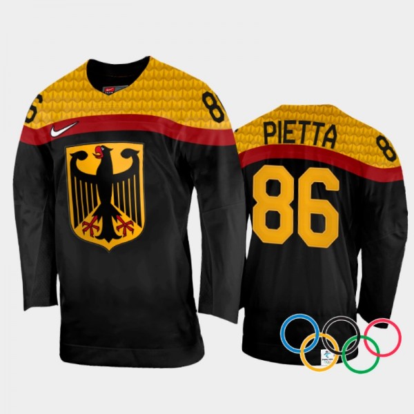 Daniel Pietta Germany Hockey Black Away Jersey 202...