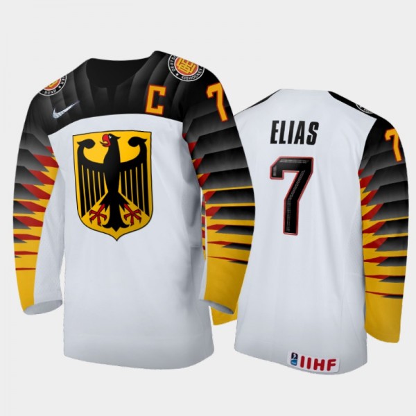 Florian Elias Germany Hockey White Home Jersey 202...