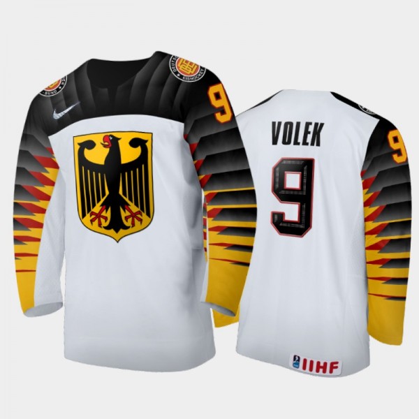 Justin Volek Germany Hockey White Home Jersey 2022...