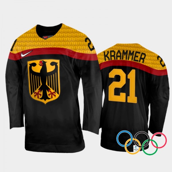 Nico Krammer Germany Hockey Black Away Jersey 2022...