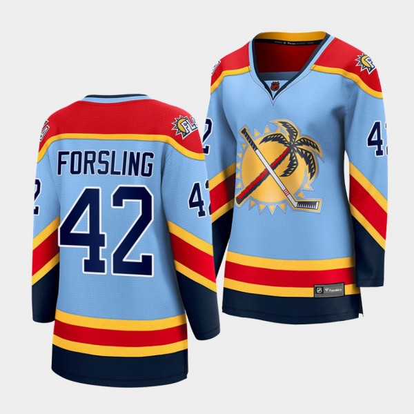 Gustav Forsling Florida Panthers 2022 Special Edition 2.0 Women Breakaway Player 42 Jersey Retro