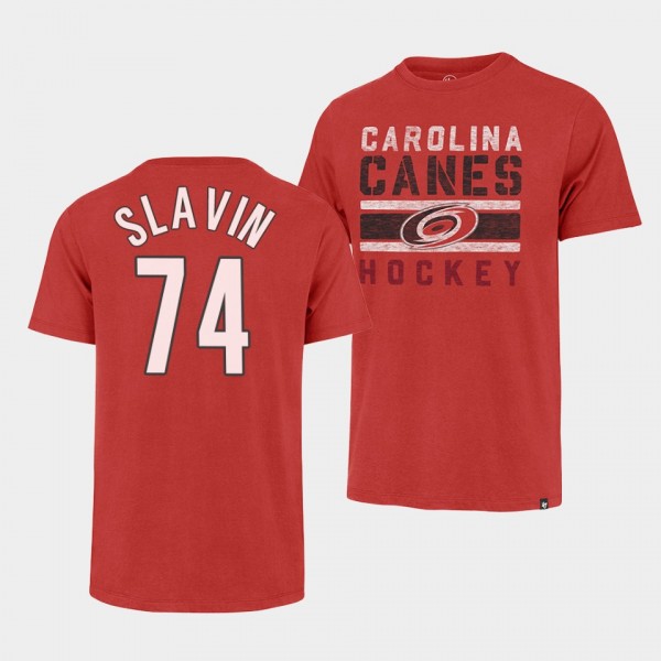 Jaccob Slavin Carolina Hurricanes 2022 NHL Playoffs Premier Franklin Red T-Shirt