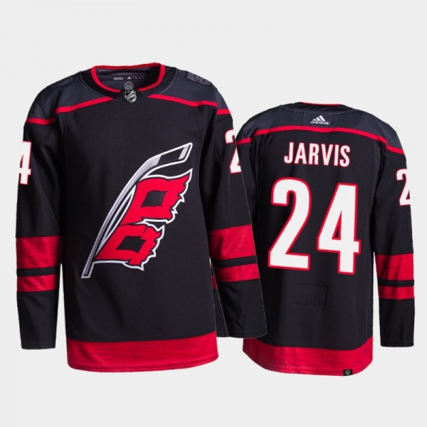 Seth Jarvis Carolina Hurricanes Primegreen Authentic Pro Jersey 2021-22 Black #24 Alternate Uniform