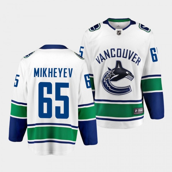 Ilya Mikheyev Vancouver Canucks #65 Away White Jersey Breakaway Player