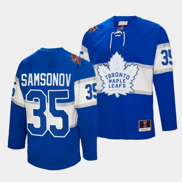 Toronto Maple Leafs #35 Ilya Samsonov 2024 NHL All-Star Patch Royal Authentic Throwback Jersey
