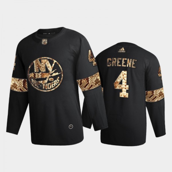 New York Islanders Andy Greene #4 Python Skin Blac...