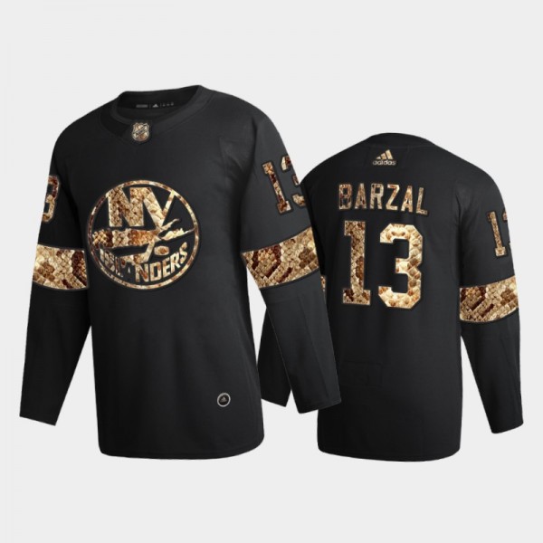 New York Islanders Mathew Barzal #13 Python Skin Black 2021 Exclusive Edition Jersey