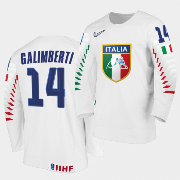 Thomas Galimberti Italy Team 2021 IIHF World Championship Home White Jersey