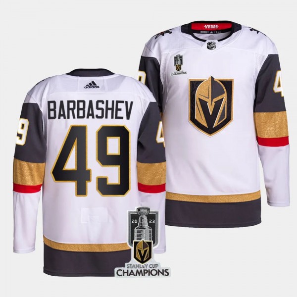 Vegas Golden Knights 2023 Stanley Cup Champions Ivan Barbashev #49 White Authentic Away Jersey Men's