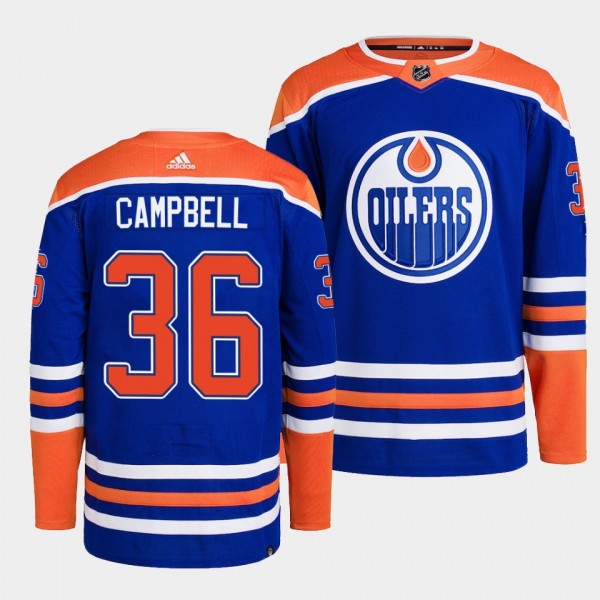 Edmonton Oilers 2022-23 Authentic Home Jack Campbell #36 Royal Jersey Primegreen