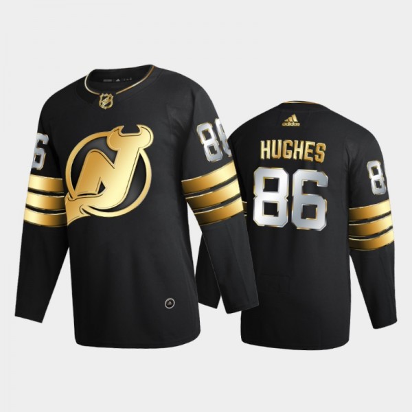 New Jersey Devils jack hughes #86 2020-21 Golden Edition Black Limited Authentic Jersey