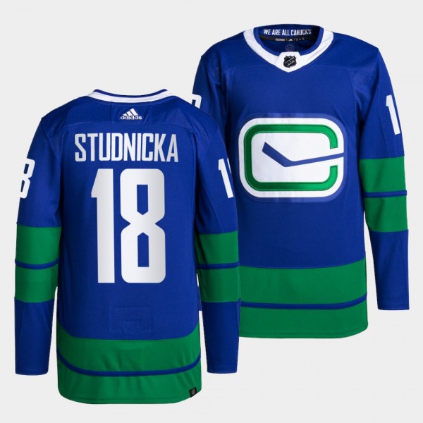 Alternate Jack Studnicka Canucks Blue Authentic Primegreen Jersey