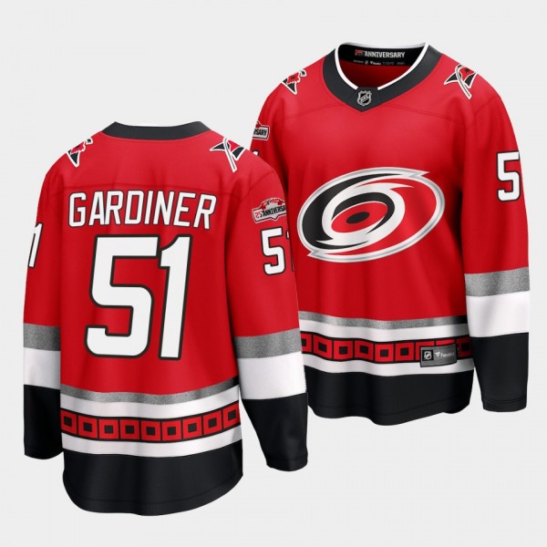 Carolina Hurricanes #51 Jake Gardiner 25th Anniversary Red Premier Jersey