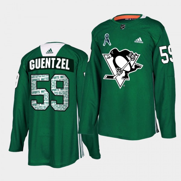 Jake Guentzel #59 Penguins Sports Matter Special Green Jersey