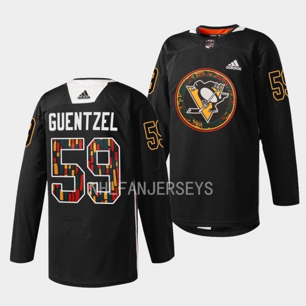 Pittsburgh Penguins 2023 Black Hockey History Jake Guentzel #59 Black Jersey Warmup