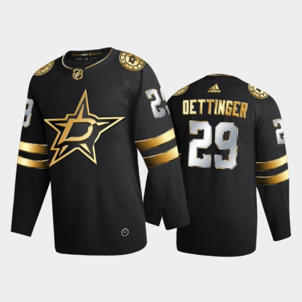 Dallas Stars Jake Oettinger #29 2020-21 Authentic Golden Black Limited Edition Jersey