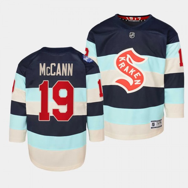 Seattle Kraken #19 Jared McCann 2024 NHL Winter Classic Premier Player Blue Youth Jersey