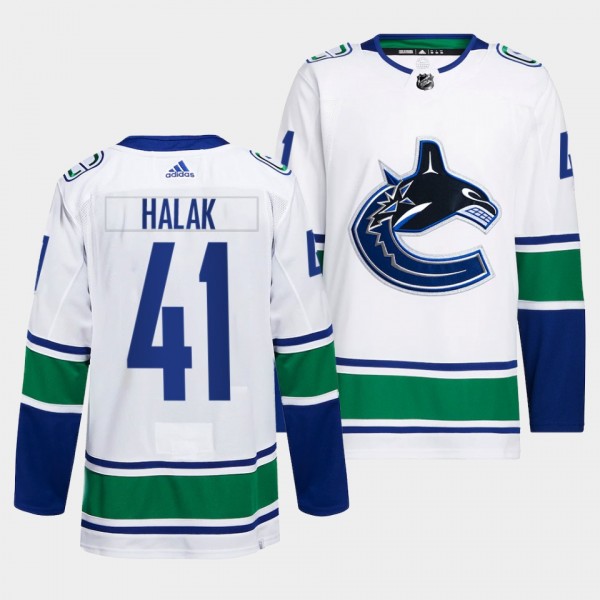 Vancouver Canucks Away Jaroslav Halak #41 White Jersey Primegreen Authentic Pro