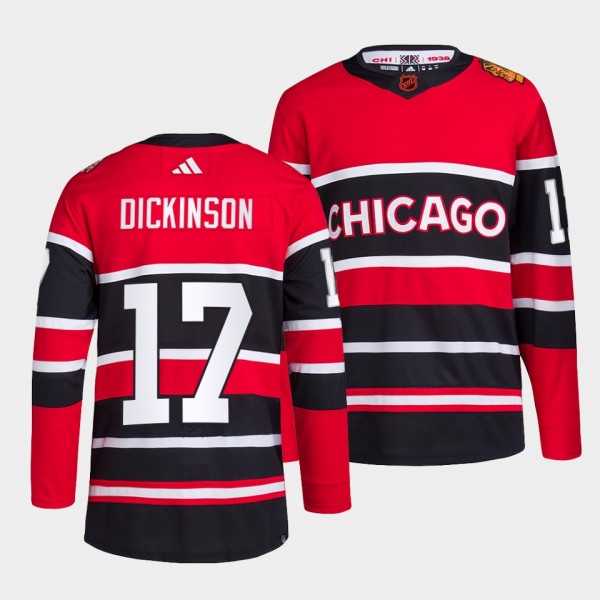 Reverse Retro 2.0 Chicago Blackhawks Jason Dickinson #17 Red Authentic Primegreen Jersey 2022