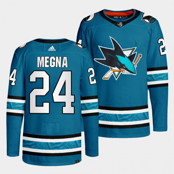 San Jose Sharks 2022-23 Home Jaycob Megna #24 Teal Jersey Primegreen Authentic