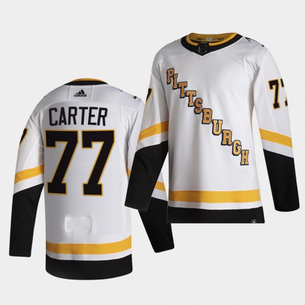 Pittsburgh Penguins 2021 Reverse Retro Jeff Carter White Special Edition Jersey