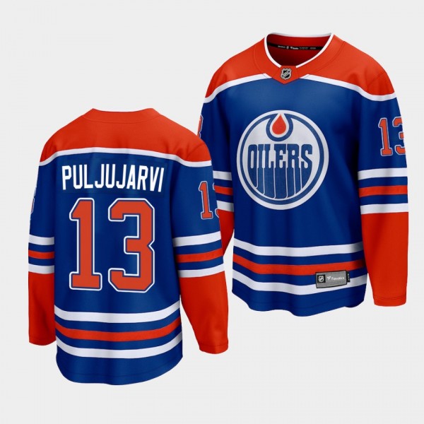 Jesse Puljujarvi Edmonton Oilers 2022-23 Home Royal Premier Jersey Men's