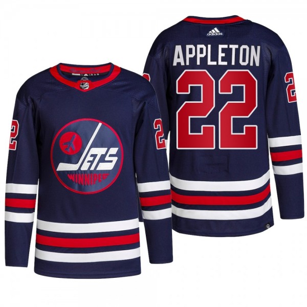 Winnipeg Jets 2022 Alternate Jersey Mason Appleton Navy #22 Primegreen Authentic Pro Uniform