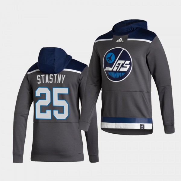 Winnipeg Jets Paul Stastny 2021 Reverse Retro Gray Authentic Pullover Special Edition Hoodie
