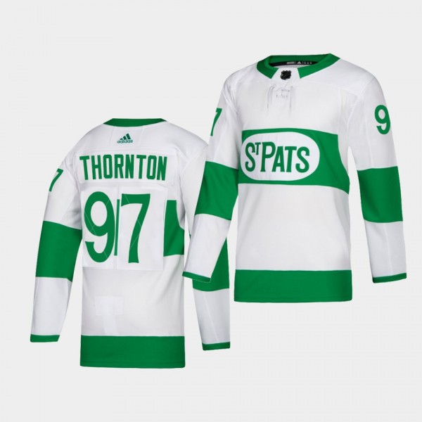 Joe Thornton #97 Maple Leafs 2021 St. Pats Throwback Authentic Green Jersey
