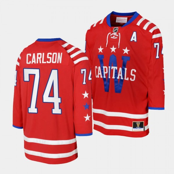 Washington Capitals #74 John Carlson 2015 Blue Line Mitchell Ness Red Youth Jersey
