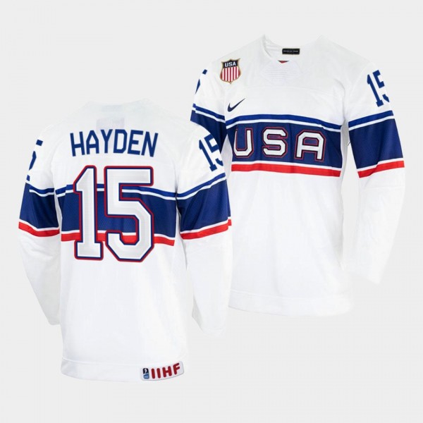 USA 2022 IIHF World Championship John Hayden #15 W...