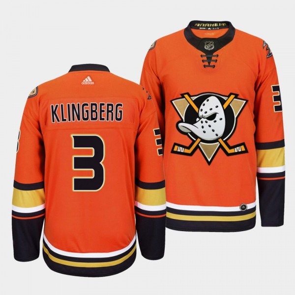 John Klingberg #3 Anaheim Ducks Primegreen Authentic Orange Jersey Alternate