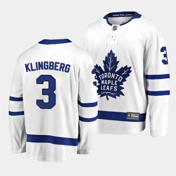 John Klingberg Toronto Maple Leafs Away White #3 B...