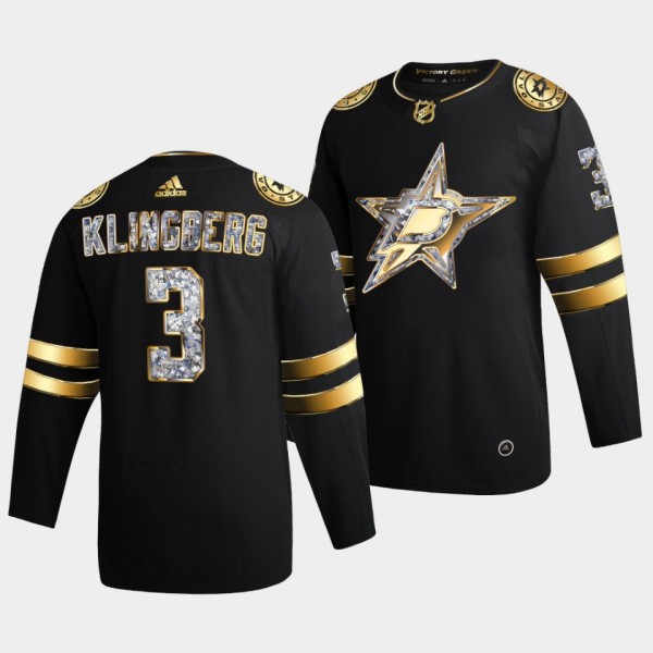 John Klingberg #3 Stars 2022 Stanley Cup Playoffs Diamond Edition Black Jersey