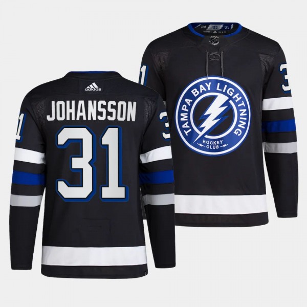 Tampa Bay Lightning 2023-24 Alternate Jonas Johansson #31 Black Jersey Primegreen Authentic