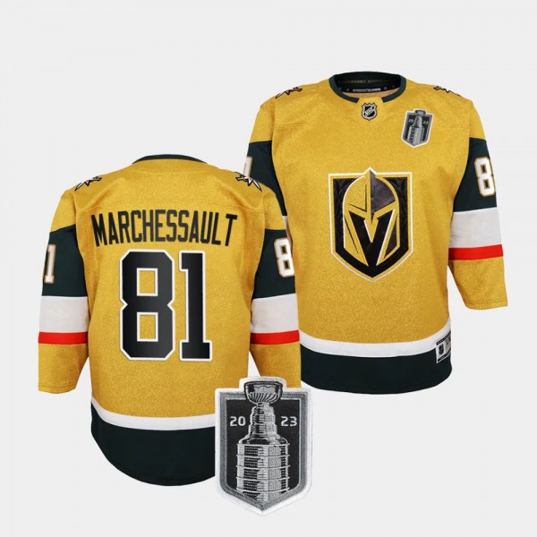 Vegas Golden Knights #81 Jonathan Marchessault 2023 Stanley Cup Final Home Premier Gold Youth Jersey