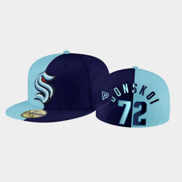 Seattle Kraken Joonas Donskoi Split Edition Blue Fitted Cap Hat