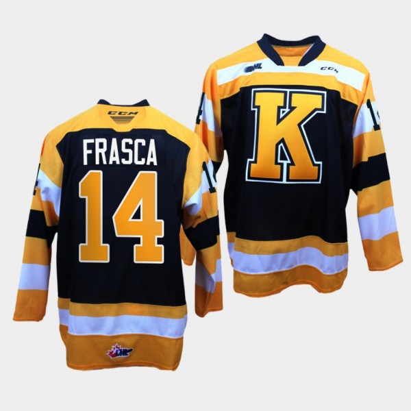 Jordan Frasca Kingston Frontenacs #14 Black OHL Ho...