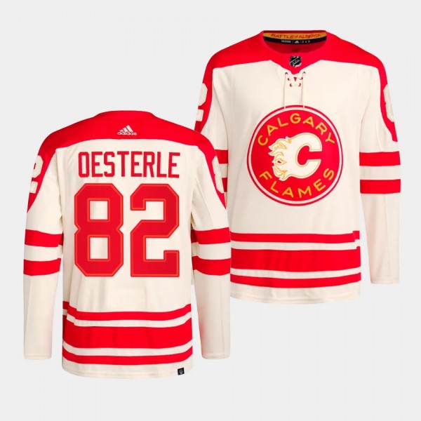 Jordan Oesterle Calgary Flames 2023 NHL Heritage Classic Cream #82 Primegreen Authentic Player Jersey Men's