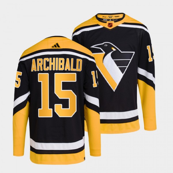 Josh Archibald Pittsburgh Penguins 2022 Reverse Retro 2.0 Black #15 Authentic Primegreen Jersey Men's