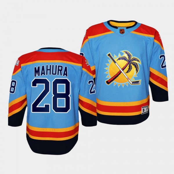 Florida Panthers Josh Mahura 2022 Special Edition 2.0 Blue #28 Youth Jersey Retro