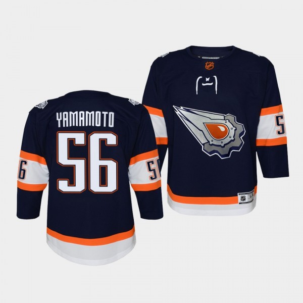 Kailer Yamamoto Edmonton Oilers Youth Jersey 2022 Special Edition 2.0 Navy Replica Jersey