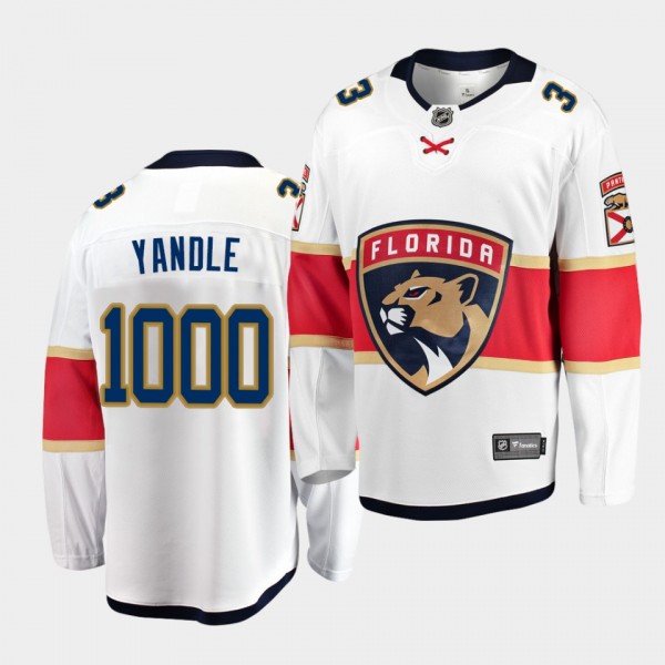 Keith yandle Limited Edition Panthers #3 No. 1000 White Jersey