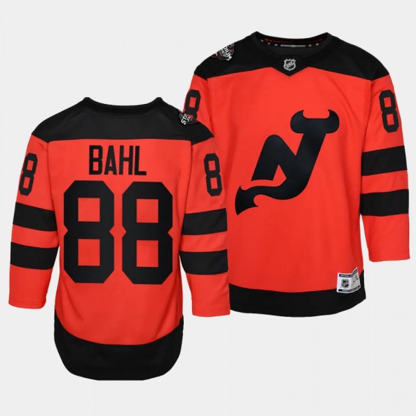 New Jersey Devils #88 Kevin Bahl 2024 NHL Stadium Series Premier Player Red Youth Jersey