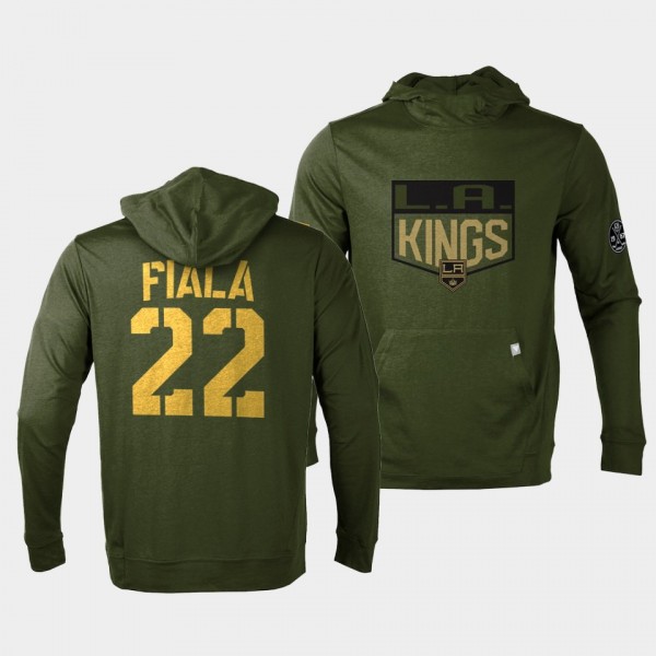 Los Angeles Kings Kevin Fiala 2022 Salute to Service Olive Levelwear Hoodie Pullover